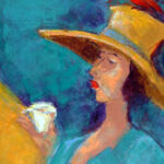 1016 - Tea Bird, image size: 30"x 24" Rita Orr painting: Tea Bird, image size: 30"x 24"