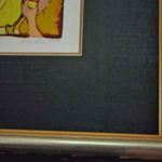 Detail of framing for Rita Orr Serigraphs. Shown is the Black Grille matting with wood frame in pewter finish.