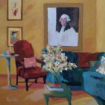 "Unfinished Conversation", image: 30"x30". From my "Famous Interiors" series featuring Gilbert Stuarts "Unfinished Portrait" of Geo. Washington